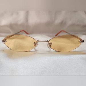 Retro Narrow Oval Orange Sunglasses